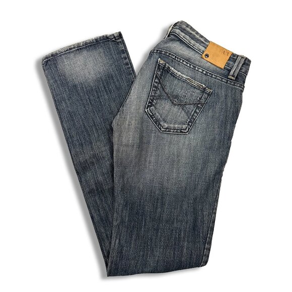 Armani Exchange Jeans Womans Size 4 Low Rise Straight Leg Distressed Denim - Picture 7 of 13